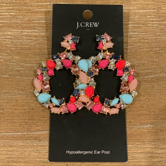 J. Crew Jewelry - J. Crew multi-stone pink and blue earrings! New!
